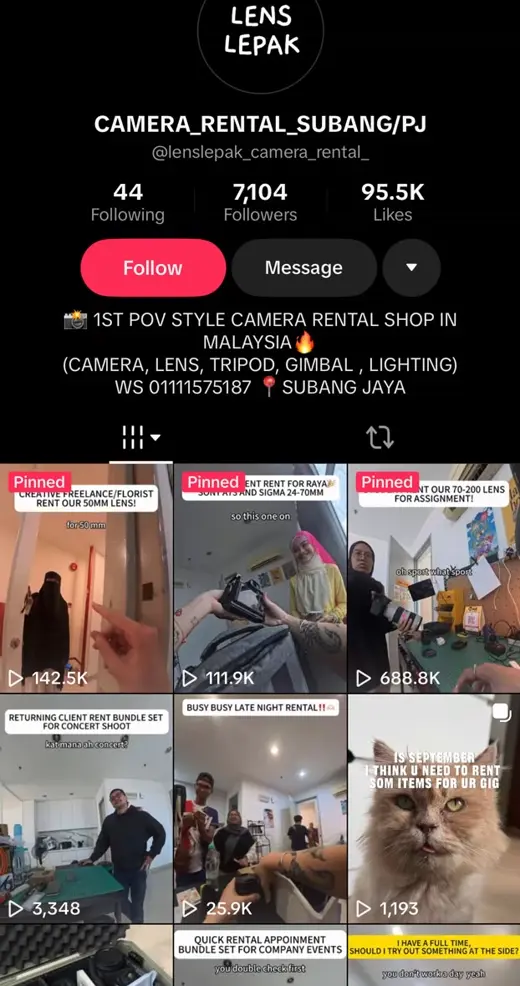 Lens Lepak's real TikTok profile